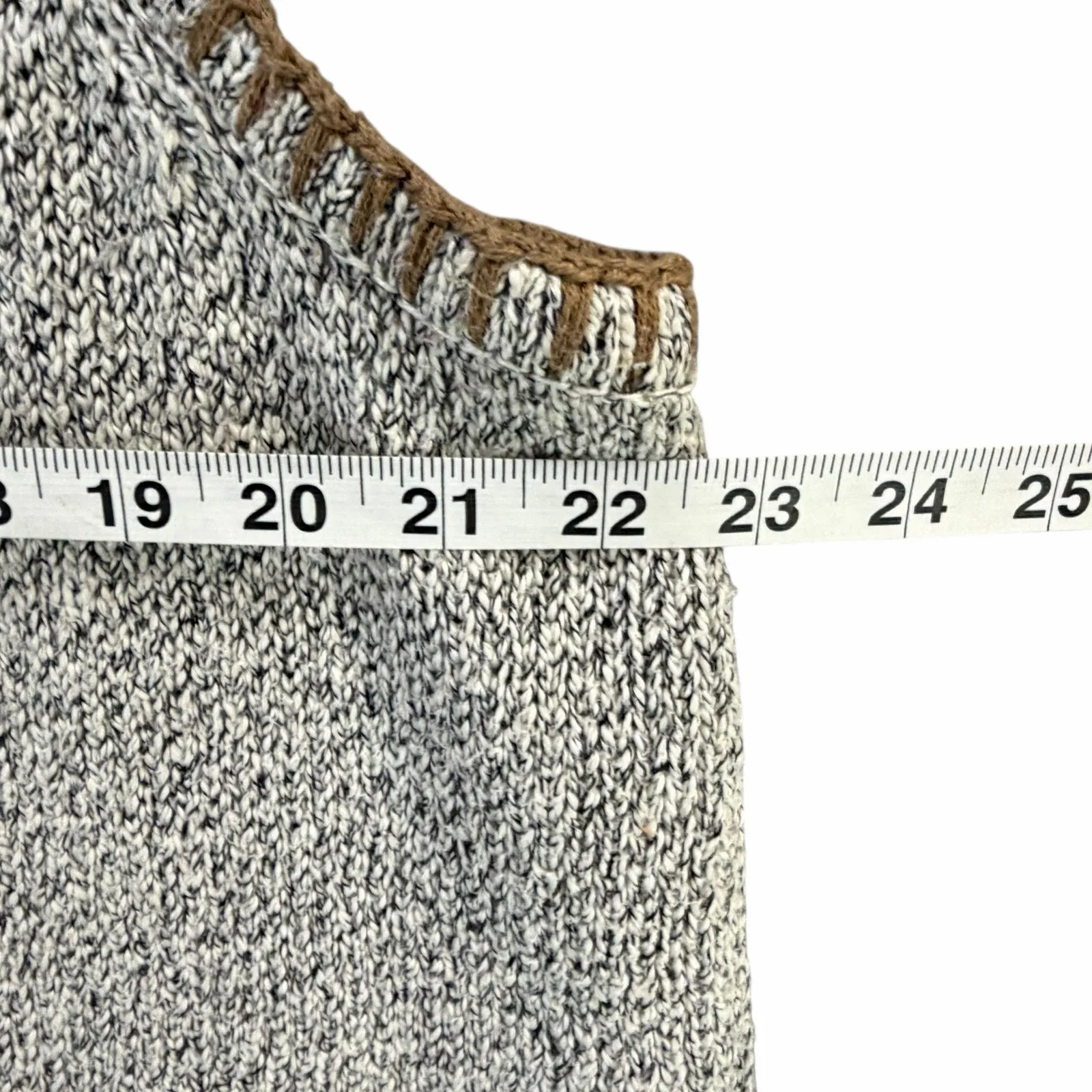 Vintage Christmas Sweater Vest XL Santa Sleigh Reindeer Holiday Hand Embroidered Tan - Image 9