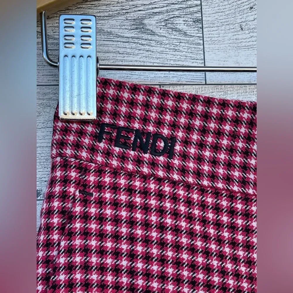 FENDI
Houndstooth Virgin Wool Pants In jelly size 36/4 - Image 4