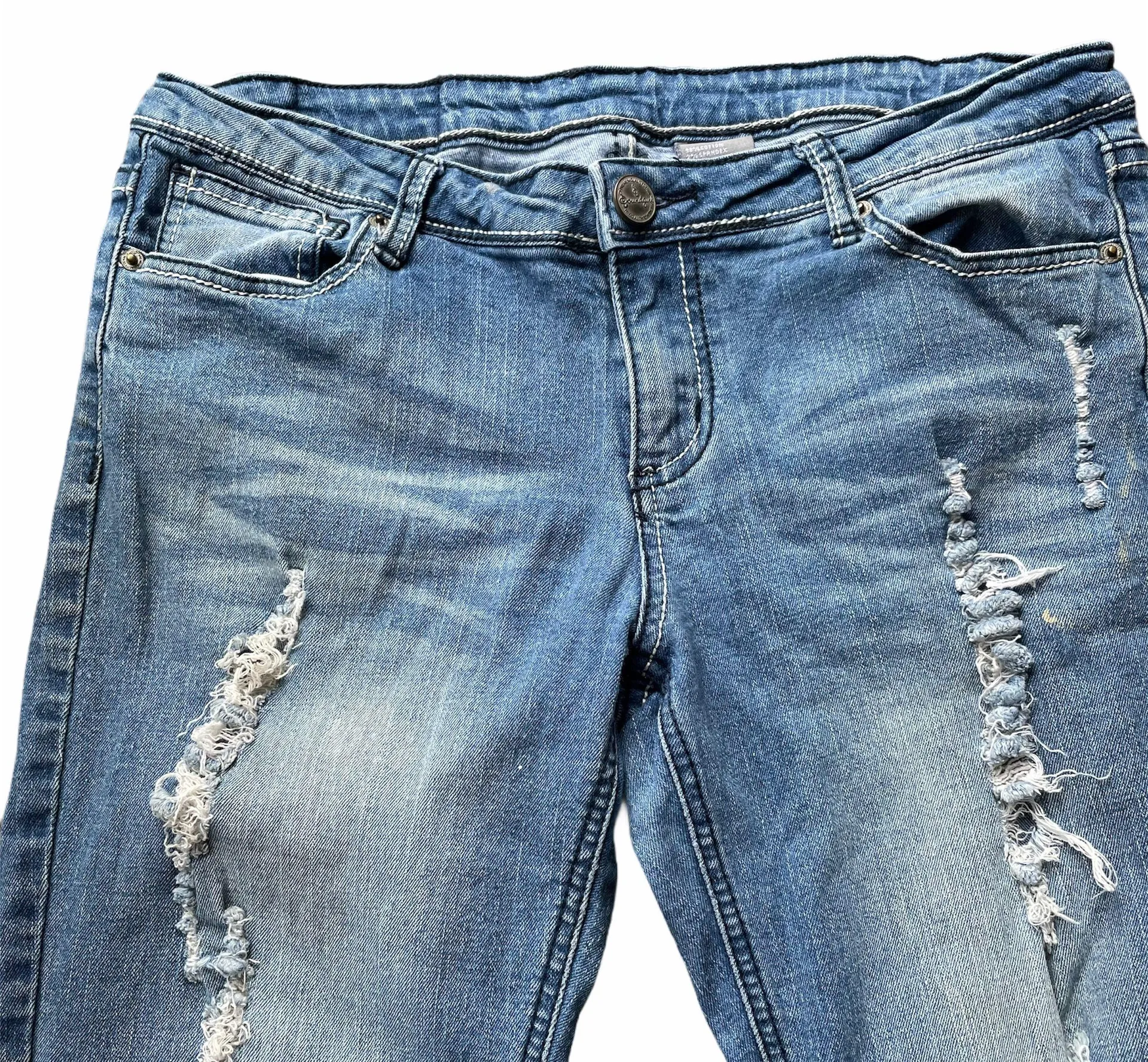 Distressed Denim Capris - Image 3