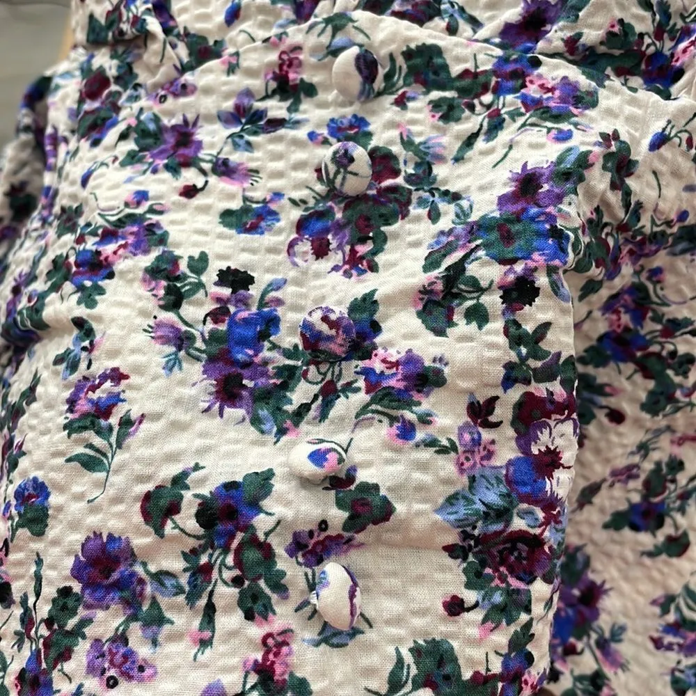 70/21 Off-Shoulder Floral Print Puff Sleeve Crop Top Size XS NEW - Image 9