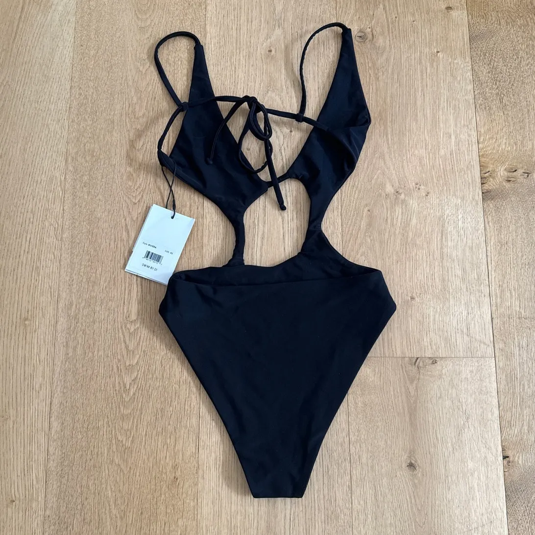 Swim by Di One Piece Swimsuit Cut Out Riviera Size XS Black - Image 4