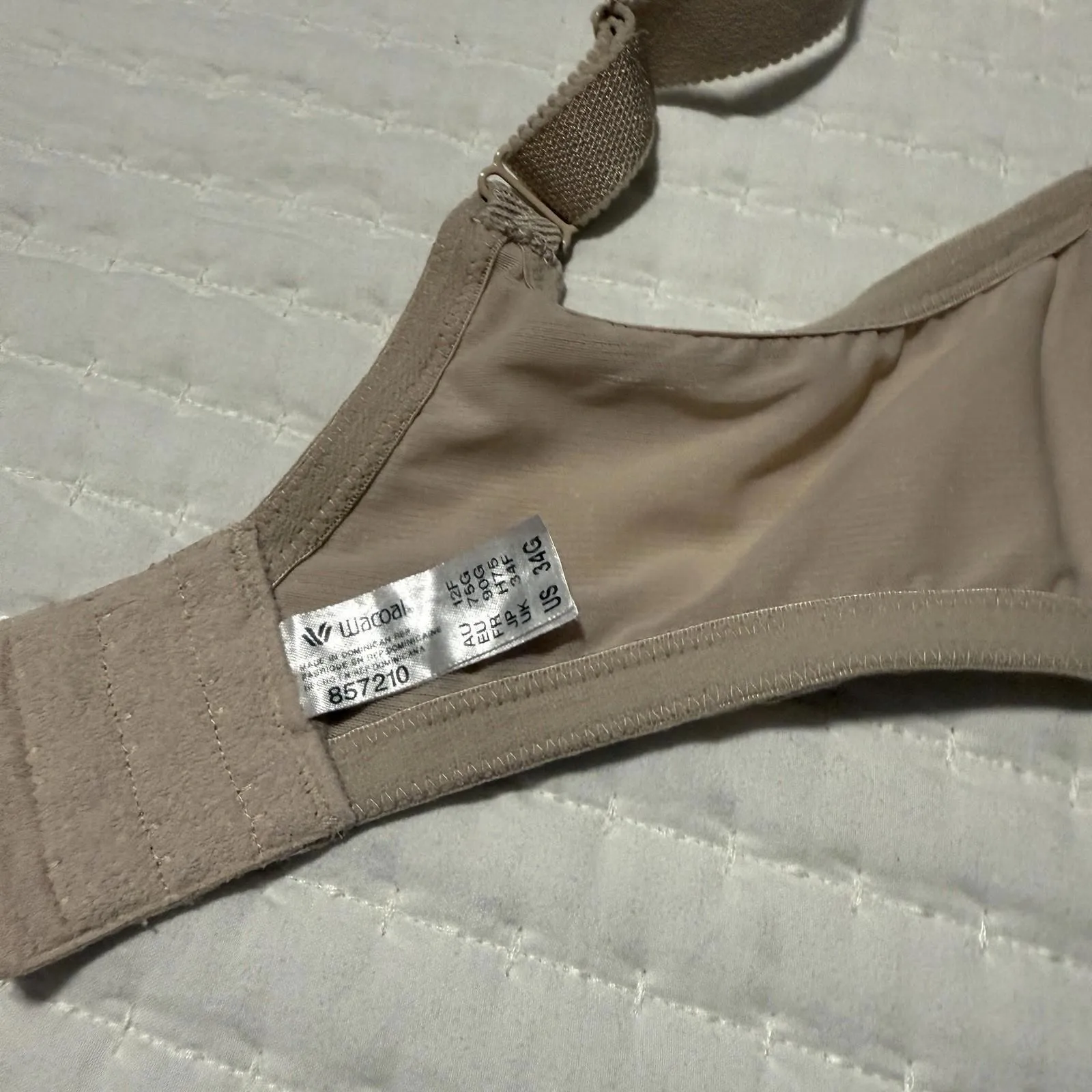 Wacoal 34G Sand Bra Underwire 857210 Full Coverage Nude Visual Effects Minimizer - Image 9