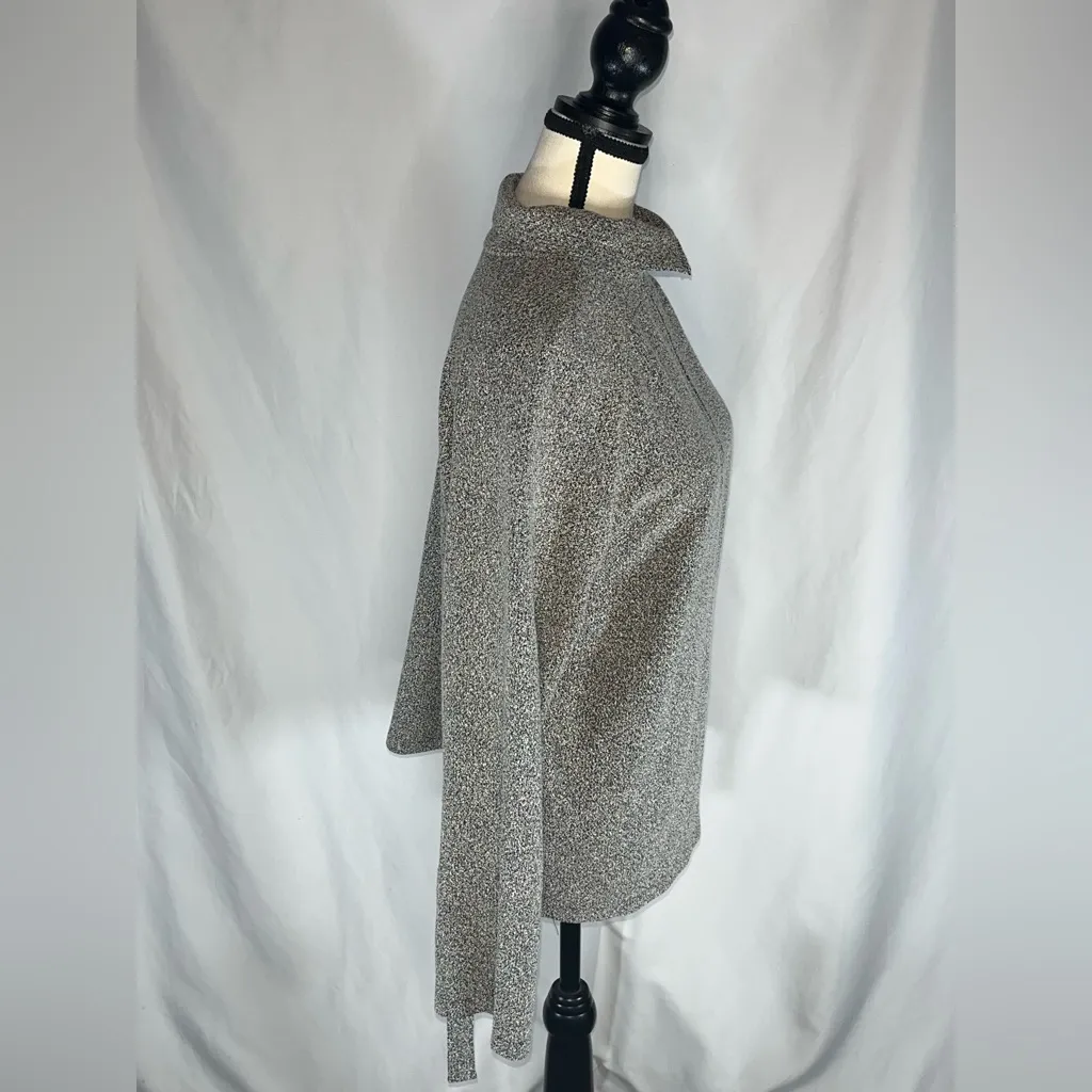 ENDA New York Speckled Funnel Neck 1/4 Zip Pullover Sweater Gray Size M - Image 7