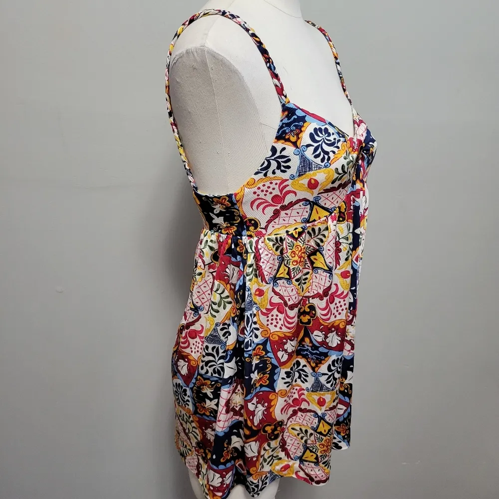 Anthro Nieves Lavi patterned babydoll tunic tank size 6 - Image 4