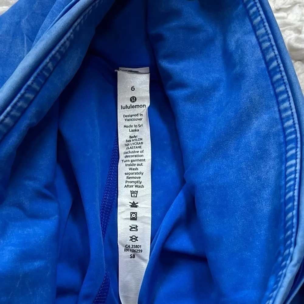 Lululemon Fast & Free High Rise Tight 25” 6 Ice Wash Dye Cerulean Blue Pockets - Image 8