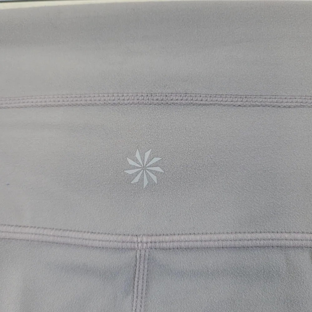 Athleta High-Rise Side Pockets Leggings Laser Cutout Details in Gray Size Small - Image 8