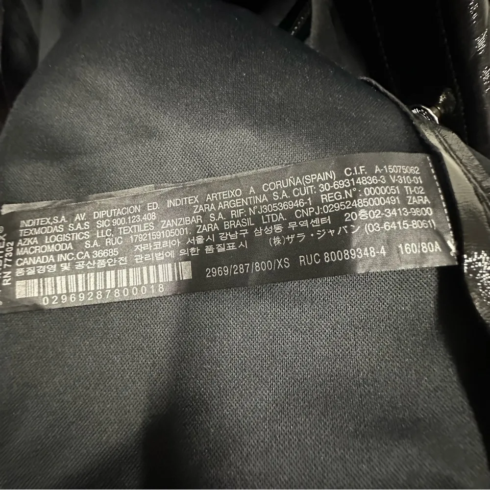 Zara Raeh Black Faux Patent Leather Button Up Long Sleeve Mini Dress Womens XS - Image 16