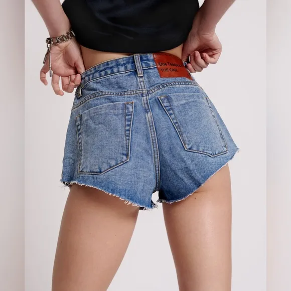 NWOT One Teaspoon The One High Waist Cheeky Denim Shorts - Hollywood 34 - Image 2