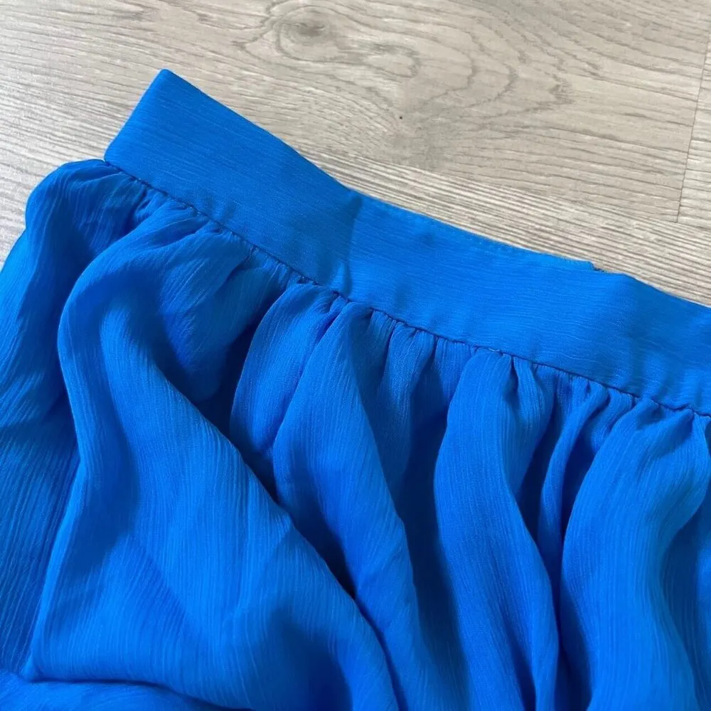 Alice + Olivia Womens Back Zip Pleated Mini Skirt Blue Size 8 Waist 29 - Image 3