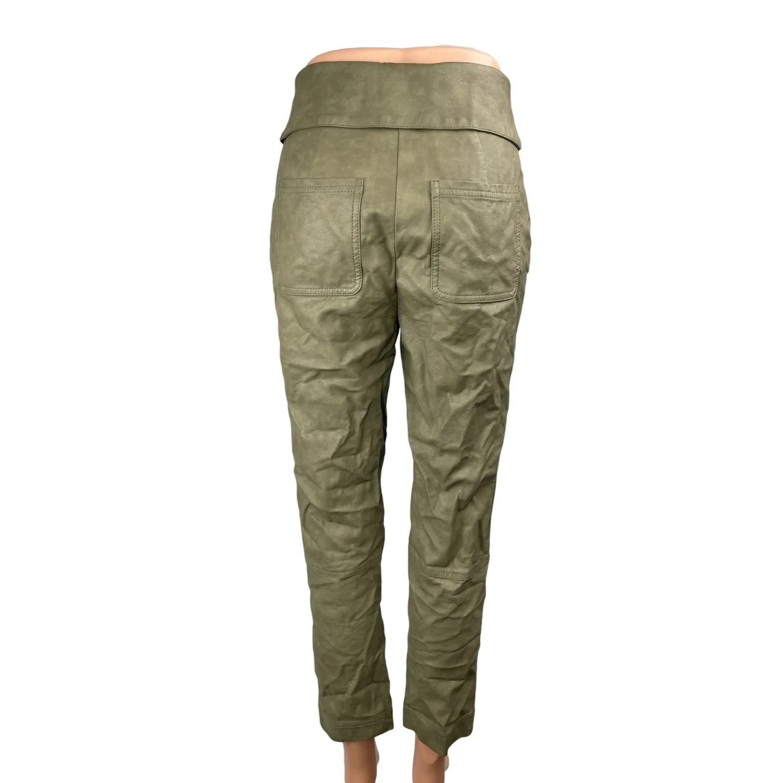 Jonathan Simkhai Tessa Green Faux Vegan Leather Tie Waist Skinny Trouser Pants 2 - Image 2