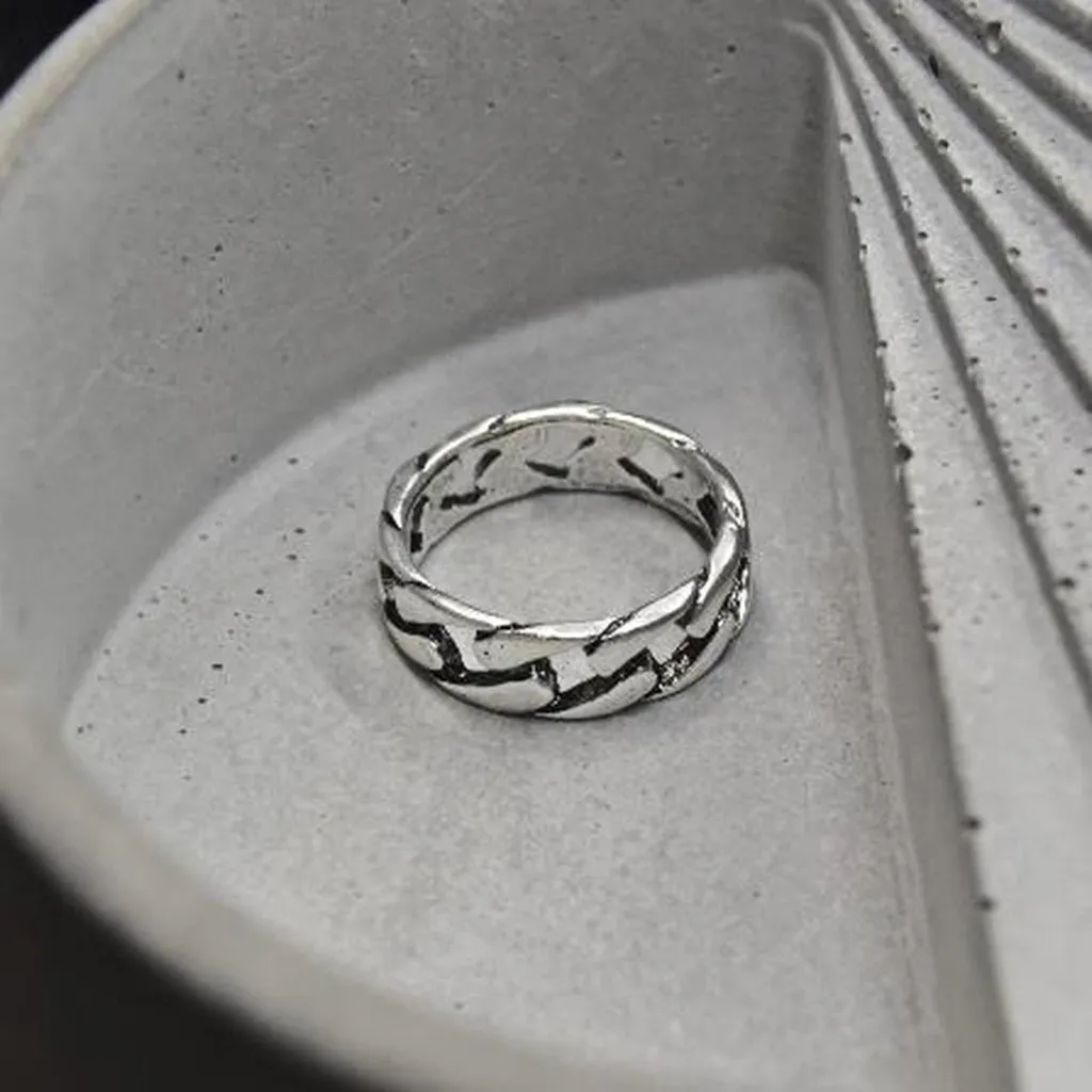 Edgy Flat Chain Ring Silver - Image 4
