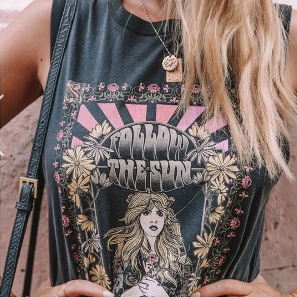 Spell and the gypsy follow the sun black Stevie nicks tshirt dress xxs - Image 4