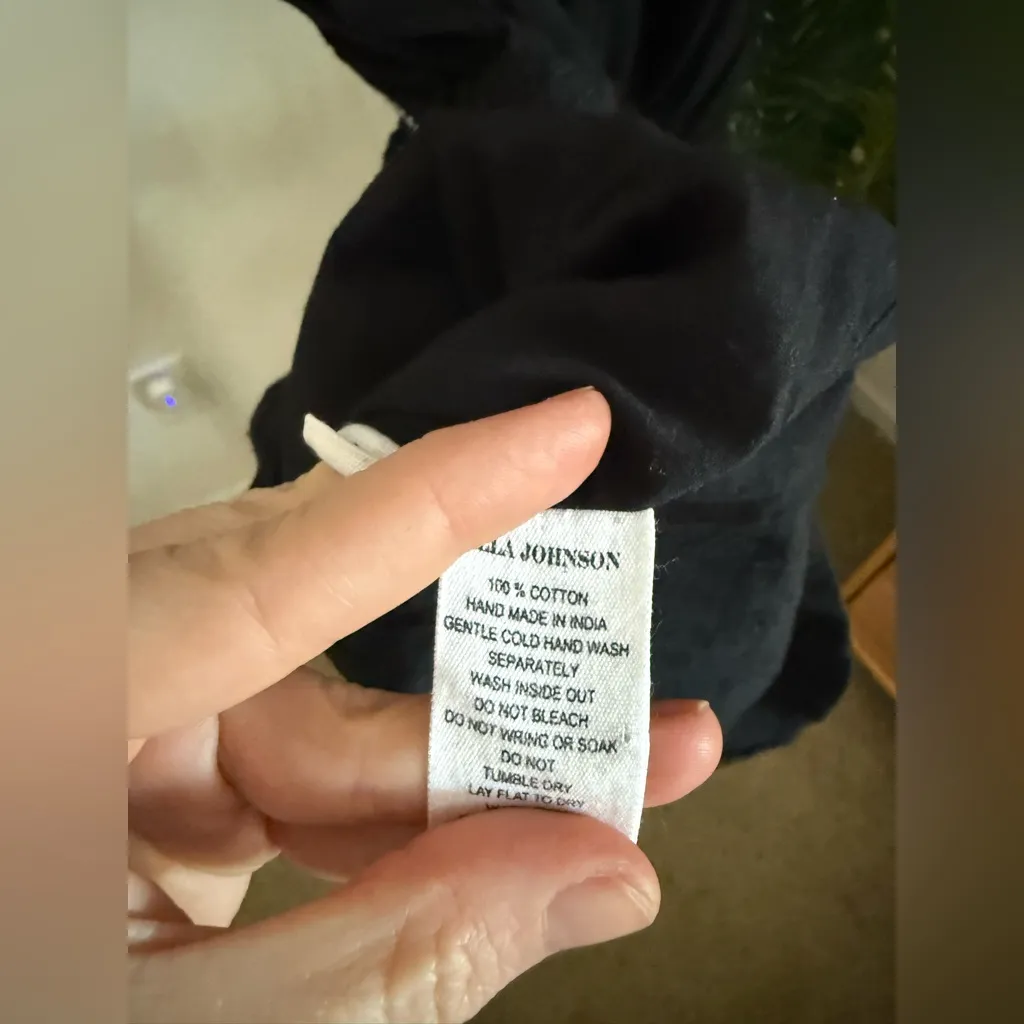 Ulla Johnson Samira mini dress in black with red and white embroidery size 6 - Image 6