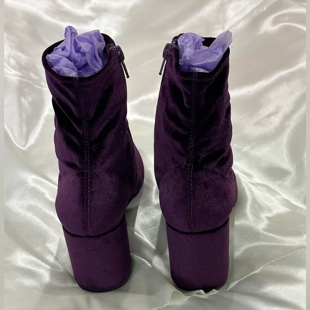 Jeffrey Campbell Cienega Boots Booties Crushed Velvet Heeled Purple 6 Chic Party - Image 7