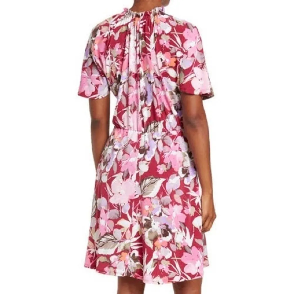 MAGGY LONDON POLY DRESS SHORT SLEEVE PINK FLORAL 14W - Image 3