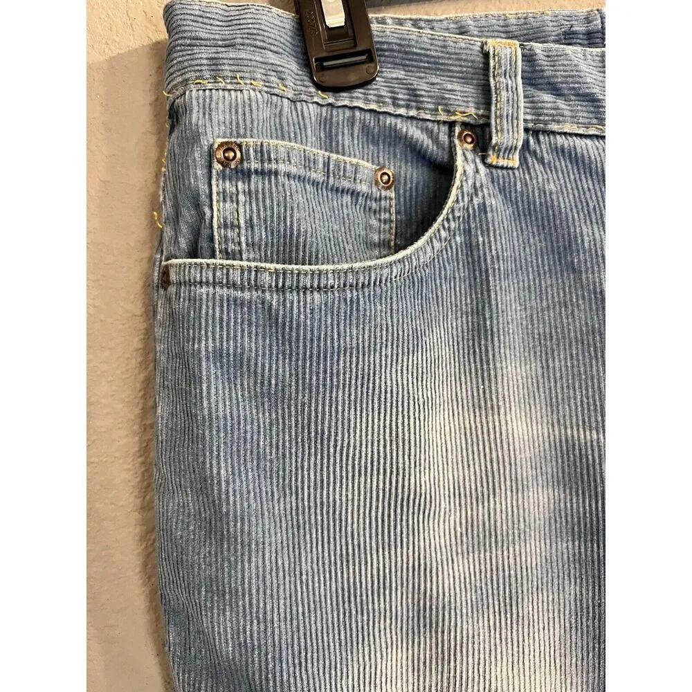 Vintage Nautica Corduroy‎ Blue Jeans Stretch 32 X 28 Bootcut - Image 3