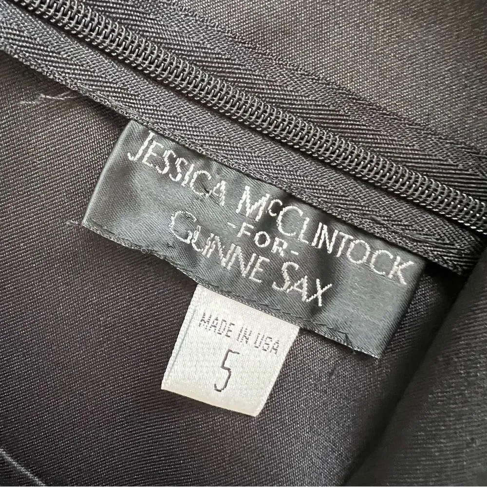 VTG Jessica McClintock for Gunne Sax 2 Piece Formal Satin Dress Side Slit - Image 10