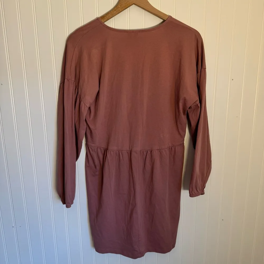 ASOS Women’s Pink V Neck Long Sleeve Dress 100% Cotton Size 4 - Image 6