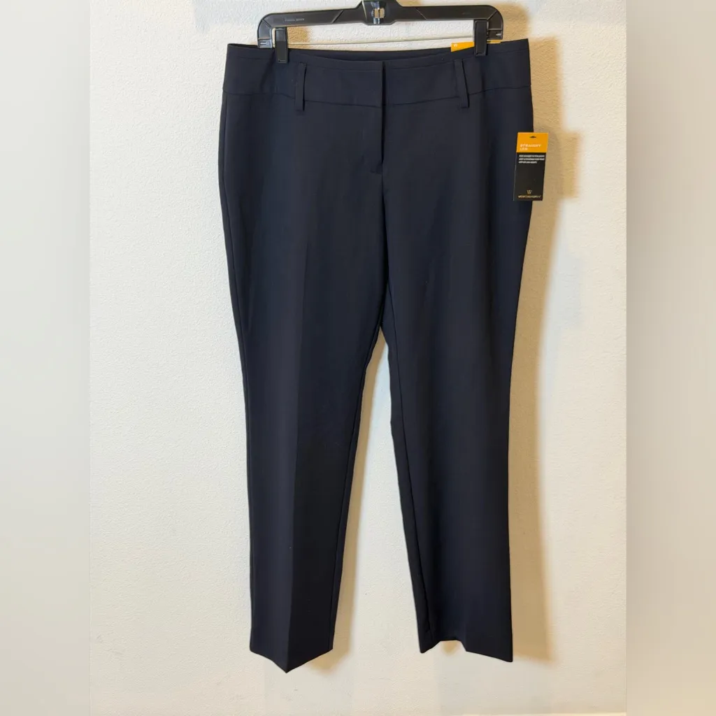 Worthington Modern Straight Leg Navy Blue Trouser Pants Size 12 NWT - Image 2