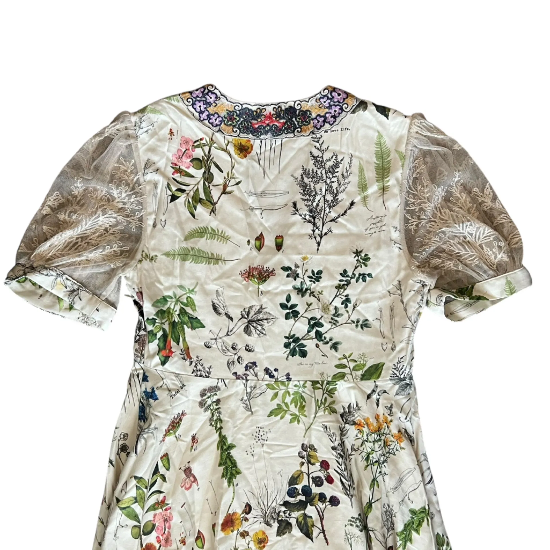 Anthropologie Geisha Designs Women’s Donna Floral Embroidered Cream Midi Dress - Image 7