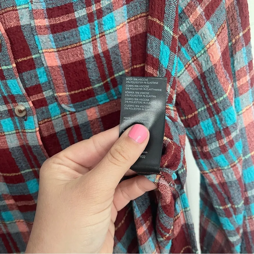 Pilcro Anthropologie Buttom Down Top Duster Side Slit Tunic - Image 6