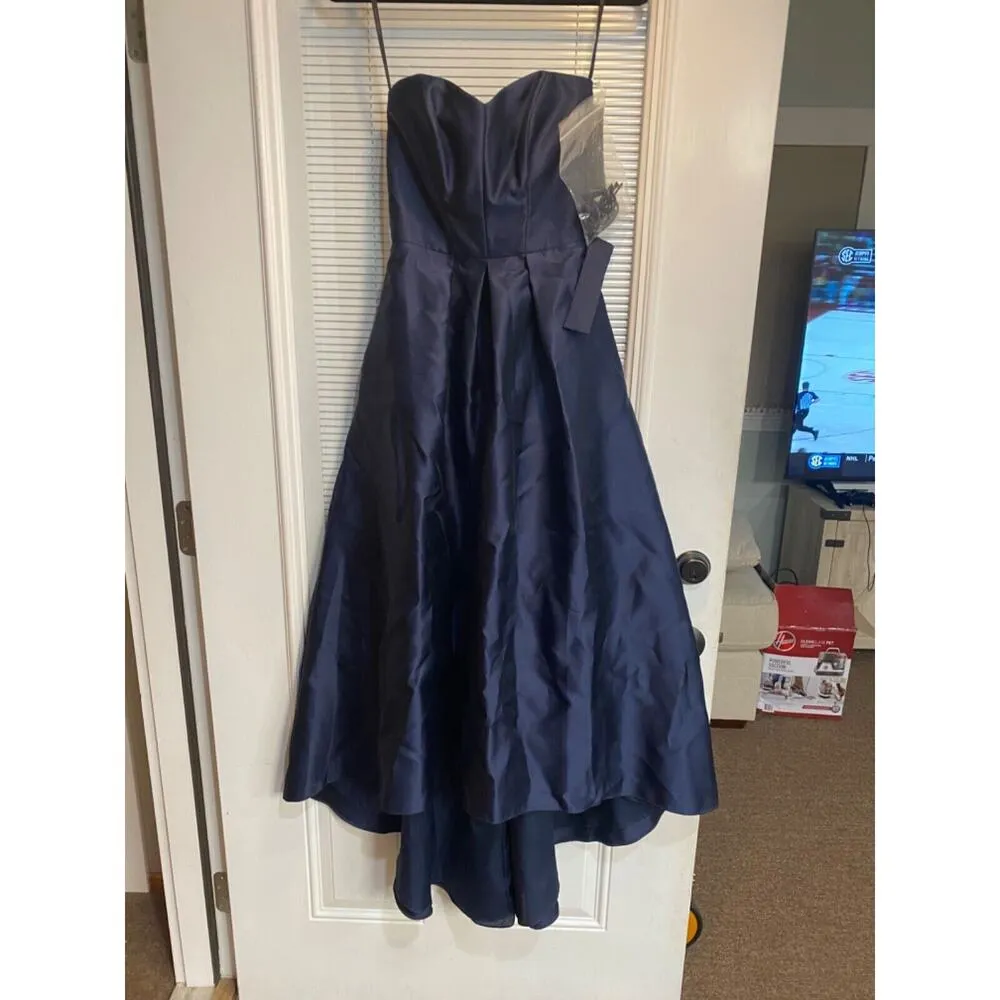 NEW ALFRED SUNG Strapless High/Low Ballgown GOWN Size 0R $242 MIDNIGHT NORDSTROM - Image 3