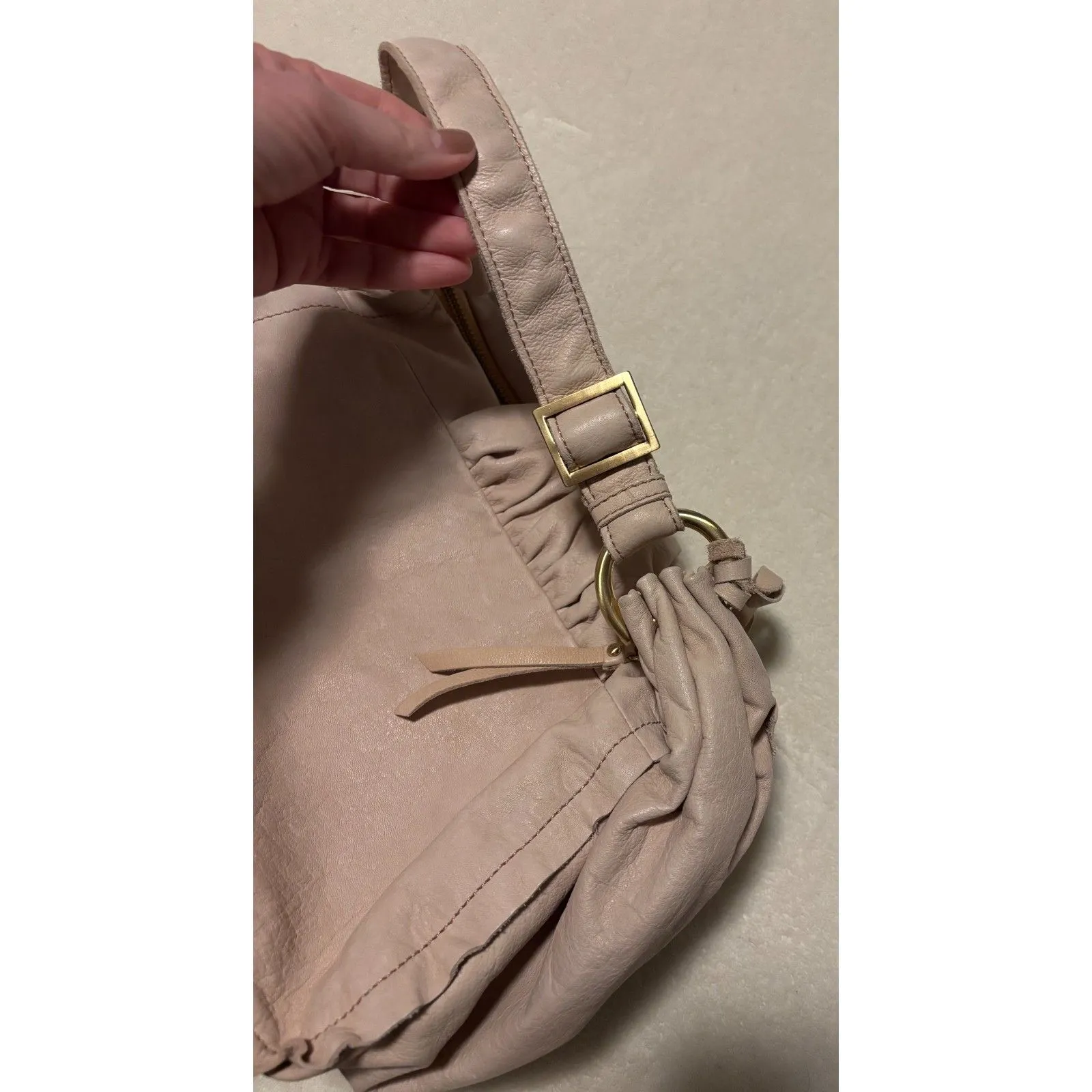 Antonio Melani  Light Pink Leather Hobo Shoulder Bag Y2K New - Image 6