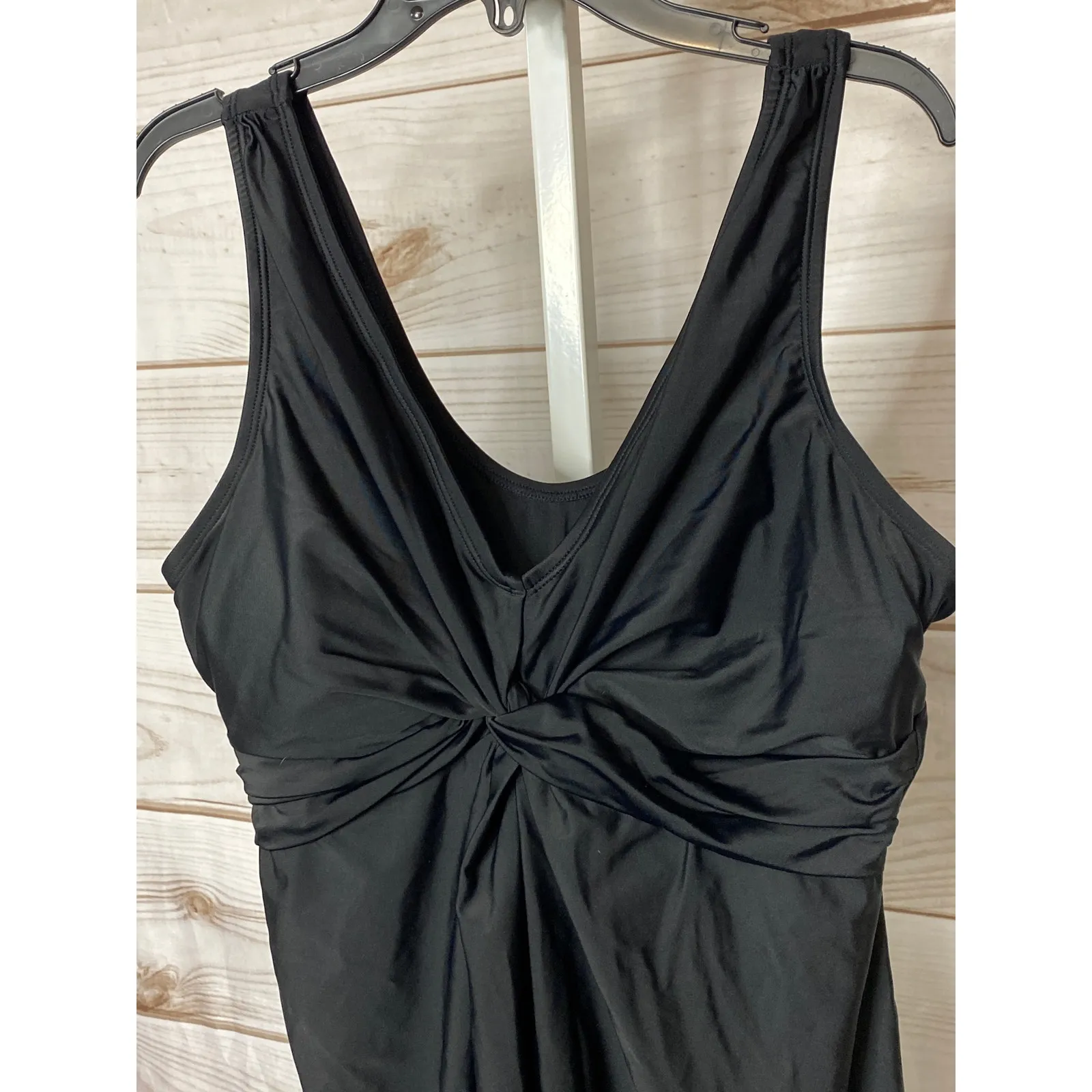 Brand New Empetua Womens Size XL Black Sleeveless Swim Knot Front Swimwear Dress - Image 2
