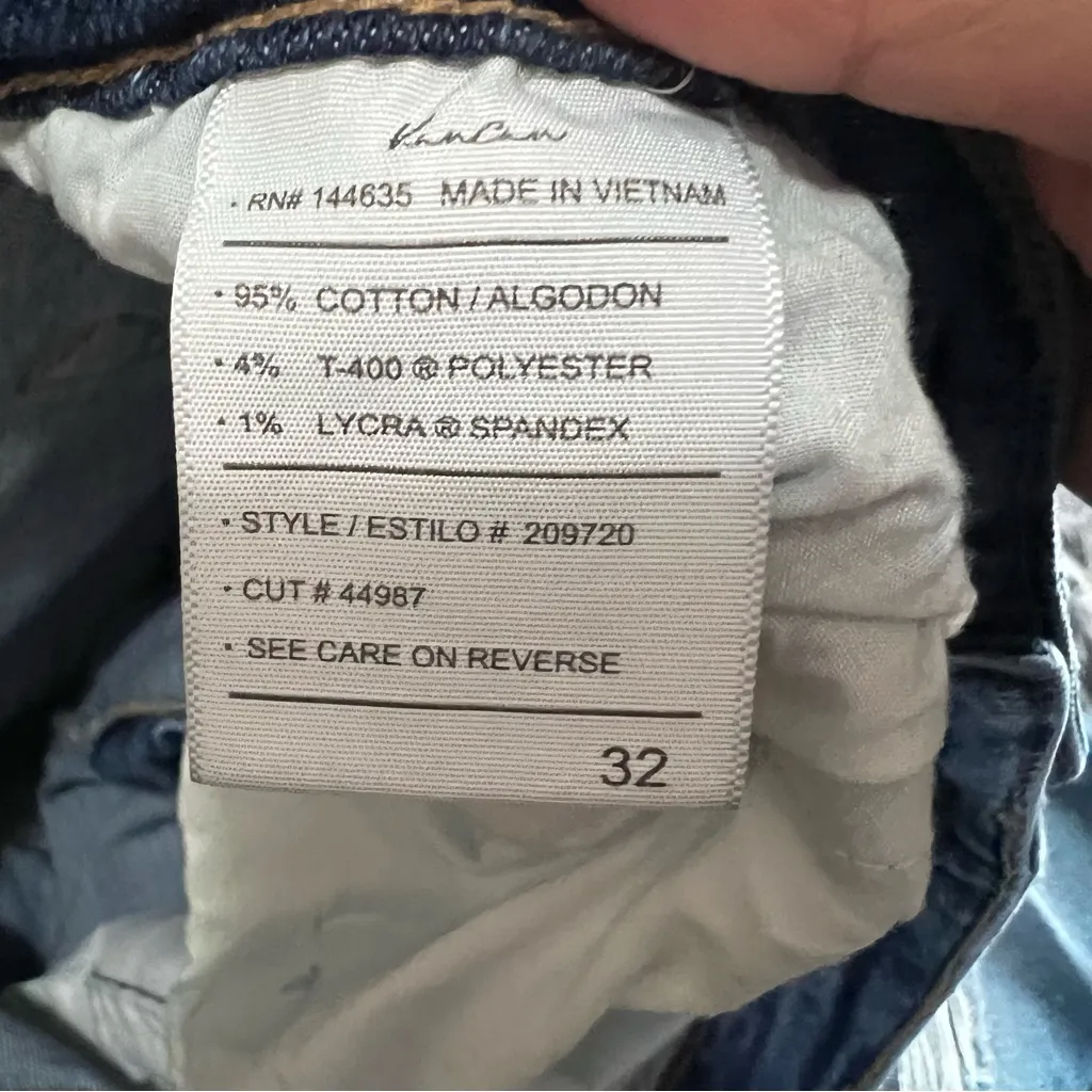 KanCan High Rise Straight Distressed Raw Hem Crop Denim Jeans Blue Size 32 - Image 9