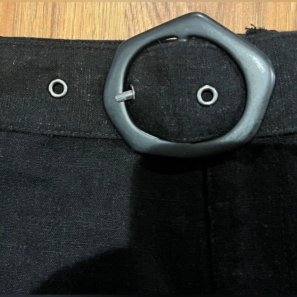 7 For All Mankind Linen Blend Short Black Size Medium - Image 9