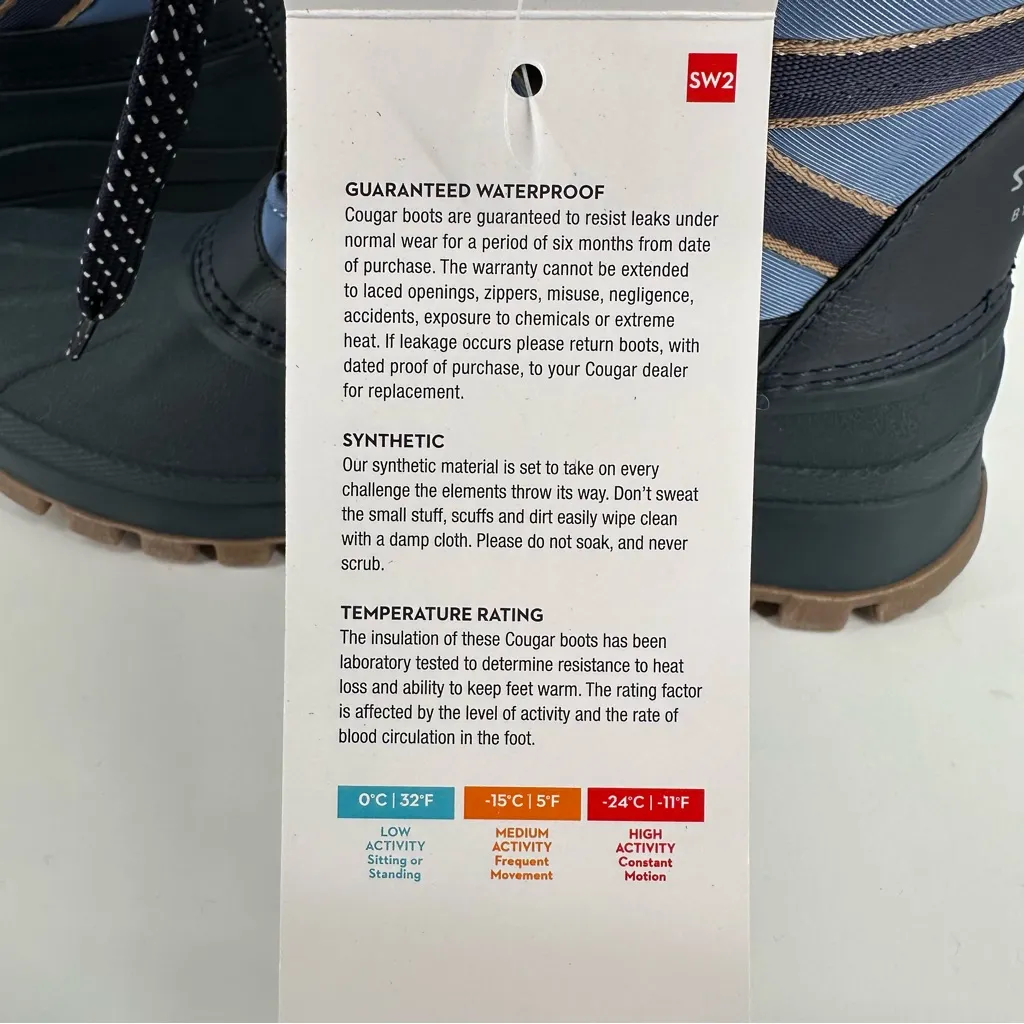 Cougar Fjord Waterproof Mid Winter Boots Fresno in Navy Blue size 8 New in Box - Image 8