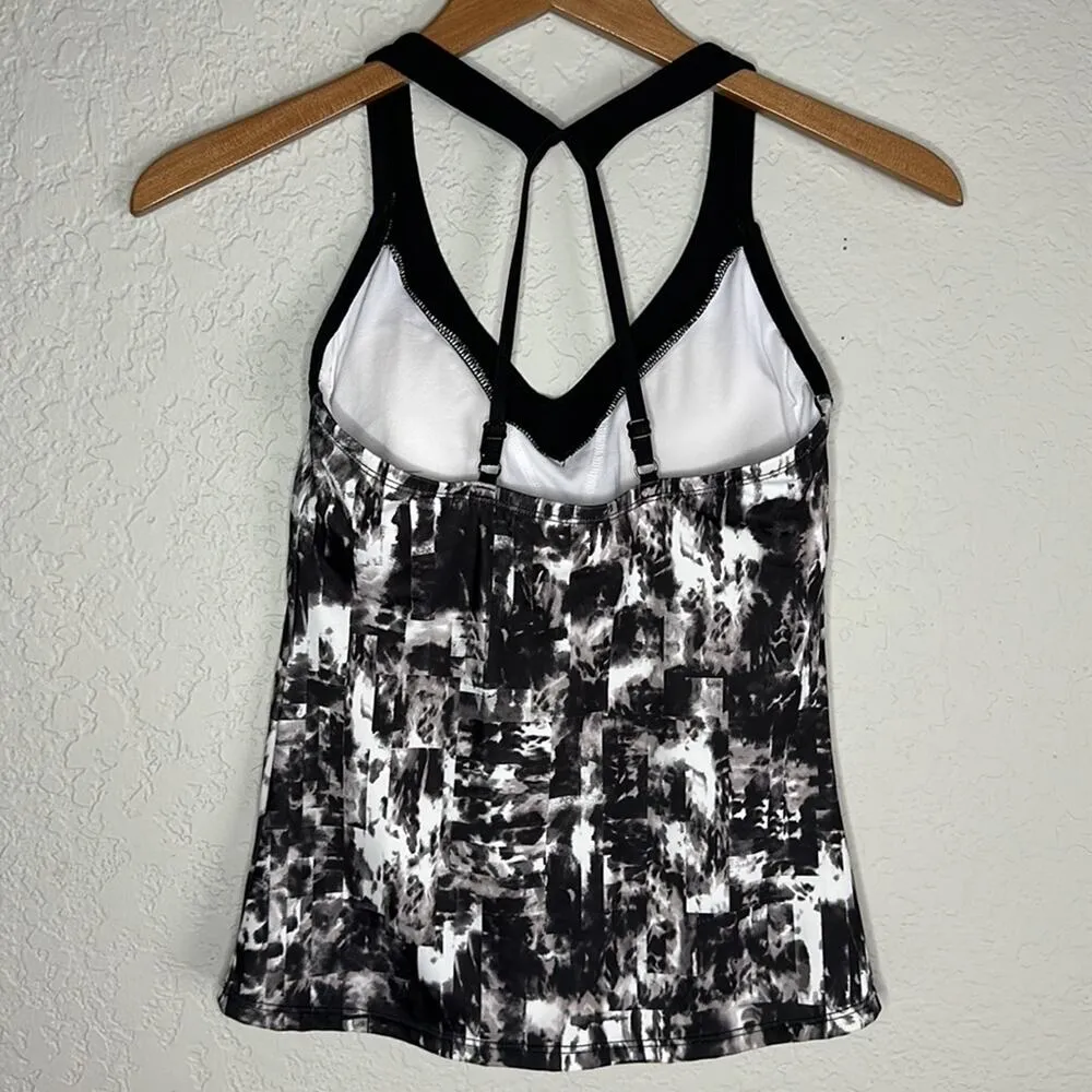 Nike Grey Black Racerback Athletic Stretchy Top Athleisure Bra Shelf Artsy - Image 3