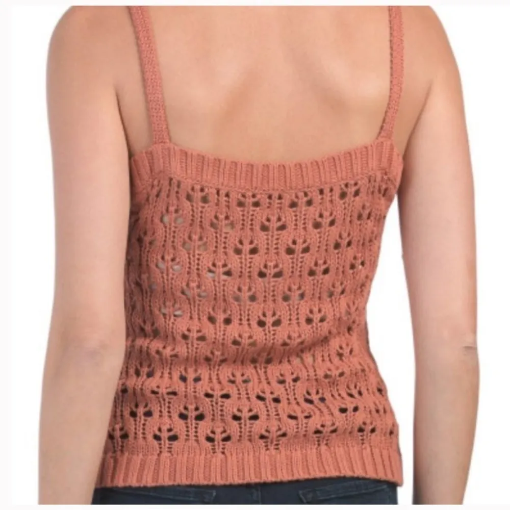 525 AMERICA knit Cotton Pointelle Tank burnt sienna small NWT - Image 2