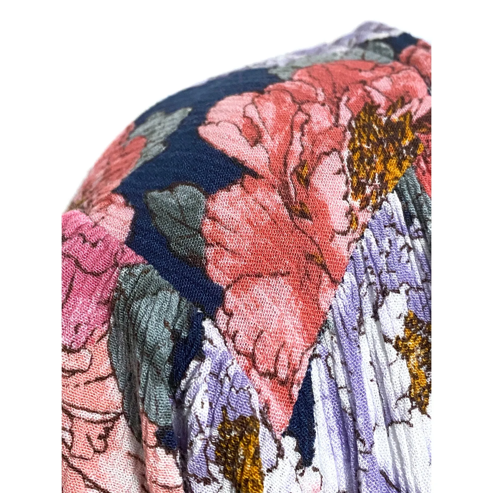 Knox Rose Floral Flutter Sleeve Smocked Maxi Dress L Cottagecore Boho Rayon Bow - Image 5