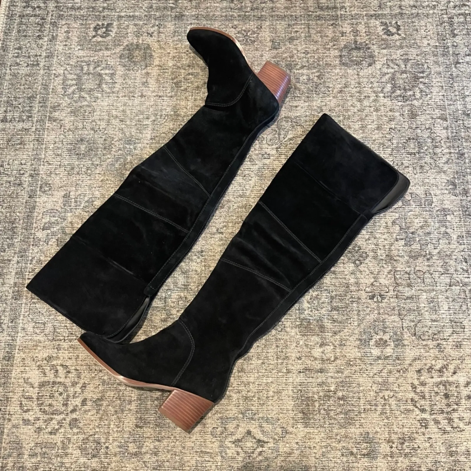 Sole Society Melbourne Suede Over The Knee Boots Black Women's Size 7.5 NIB - Image 2