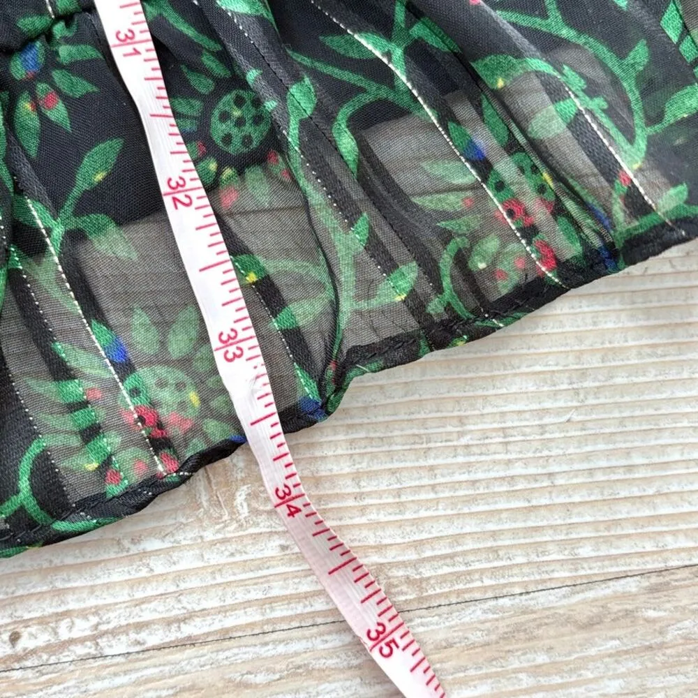 Walter Baker Tezza Gathered Floral Metallic Chiffon Mini Dress In Forest Tulip 0 - Image 9