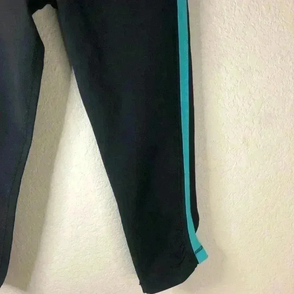 Lululemon black crop leggings with turquoise stripe 6 - Image 3