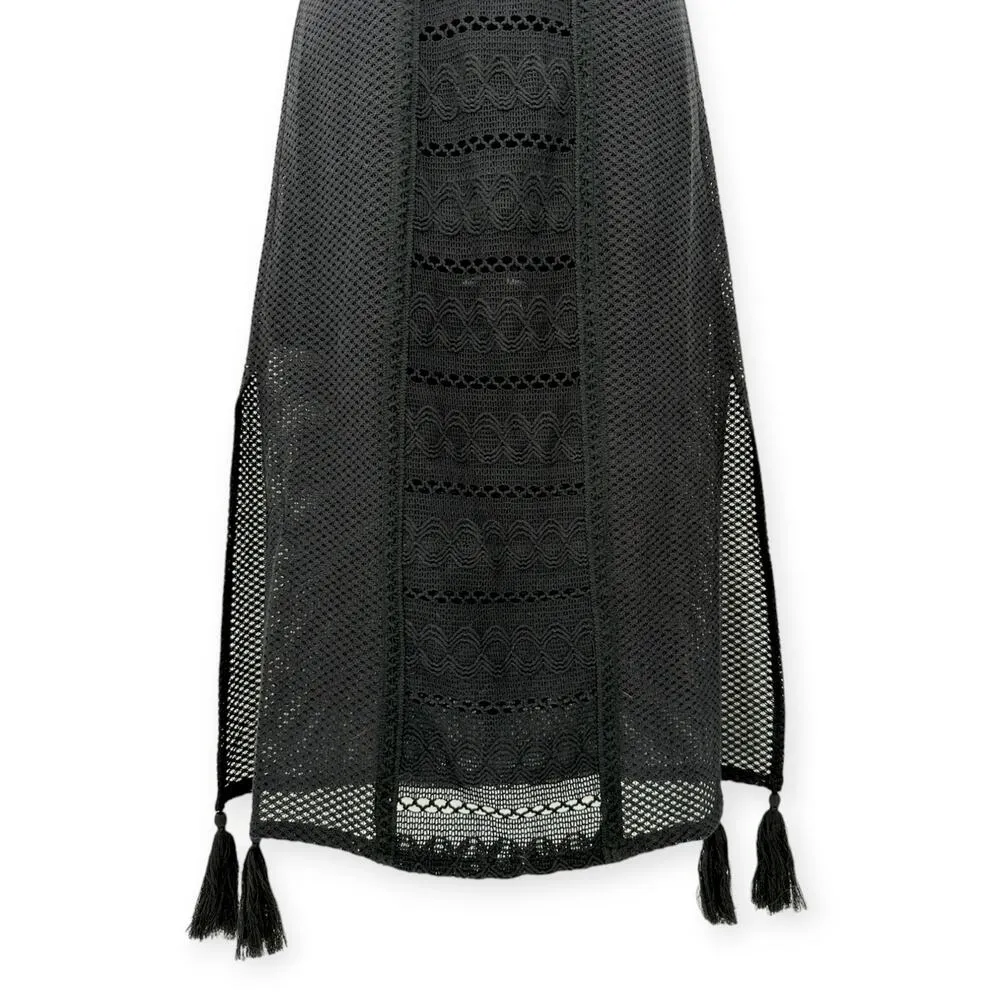 The Jetset Diaries | NWT | XS | TJD Black Crochet Lace Tassels Hina Midi Dress - Image 5