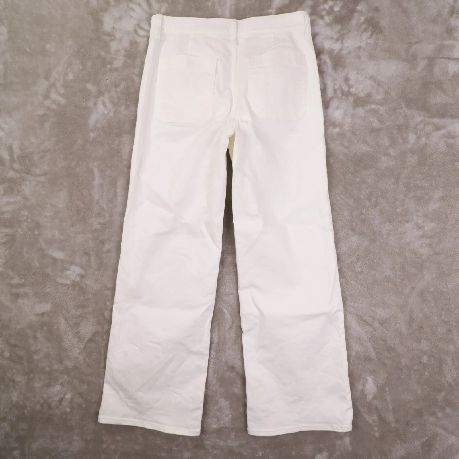 J. Crew White Full Length Slim Wide Leg Denim Jeans Women's 28 CG417 - Image 5