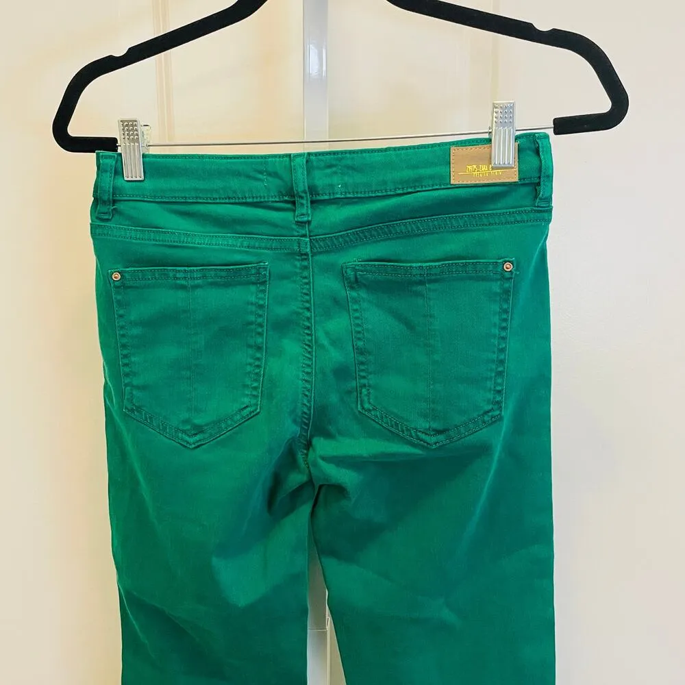 NWT Zara Z1975 Denim Jeans - Women Size 4 - Green - Image 7