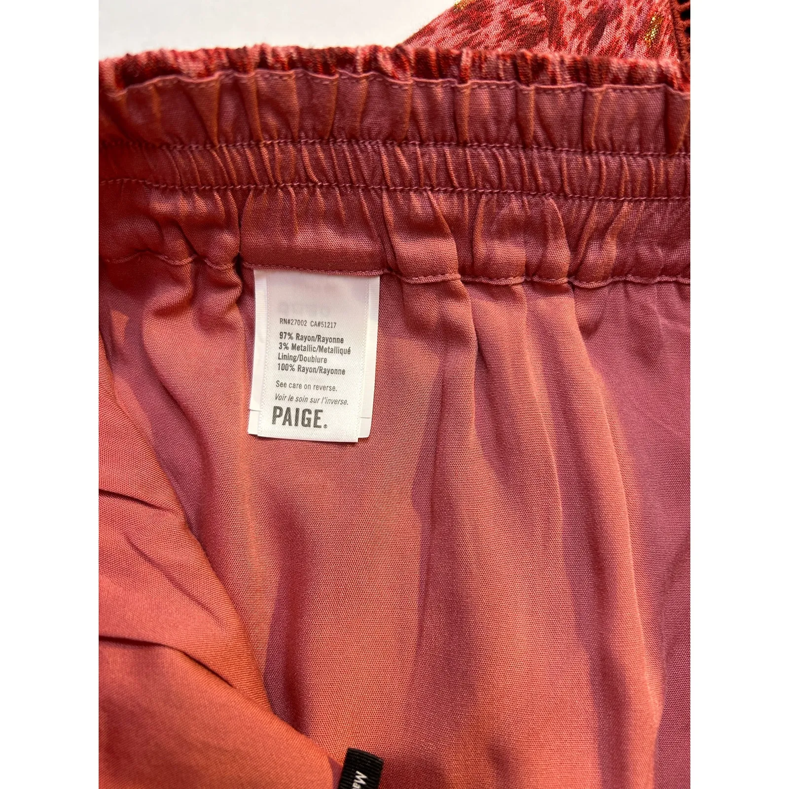 Paige Mardi Graphic Print Elasticized Waist Woven Shorts in Papaya. Size XS NWOT - Image 8