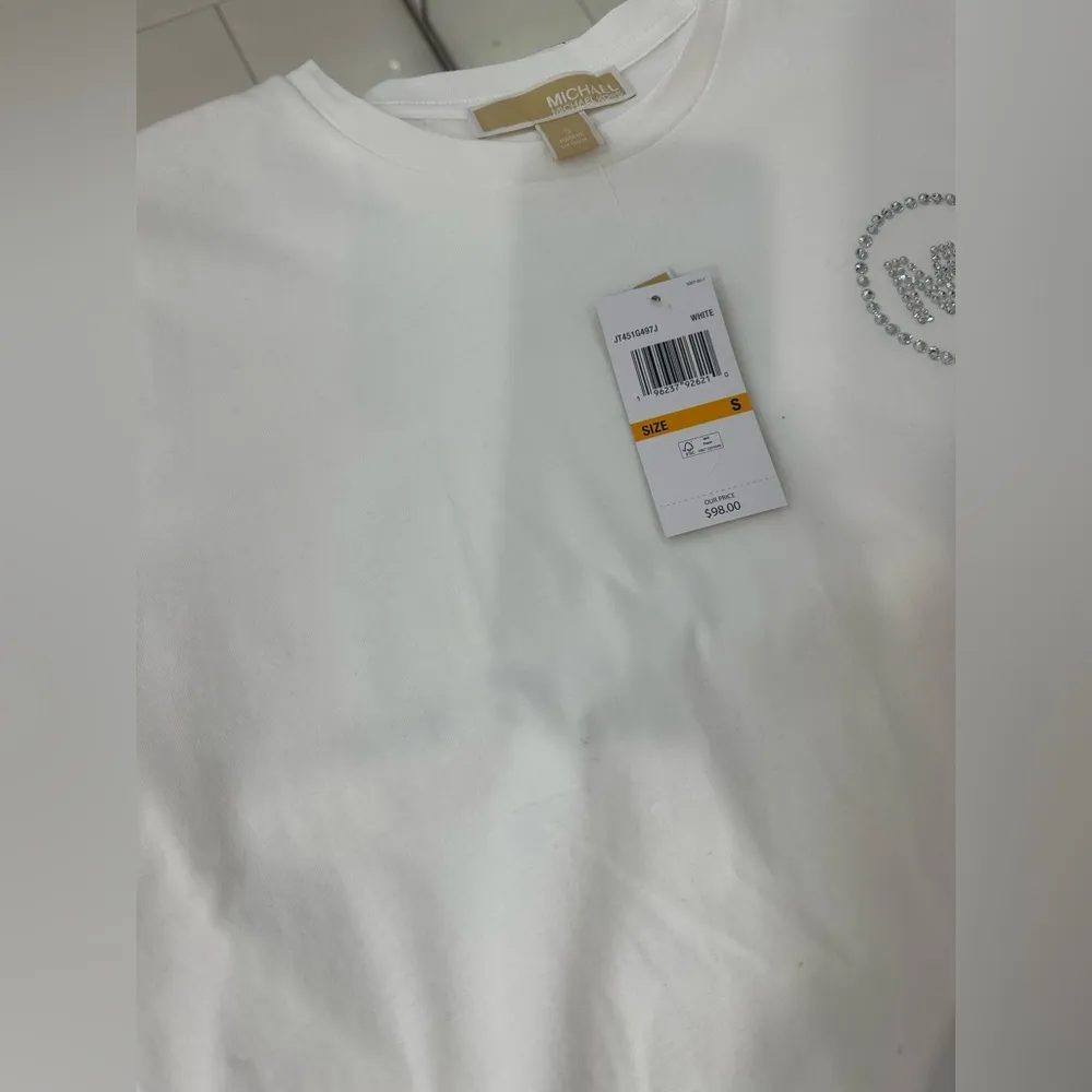 NWT Organic Cotton White Michael Kors Bedazzled T Shirt - Image 6