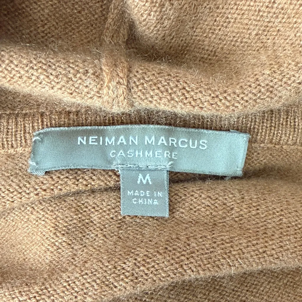 Neiman Marcus 100% Cashmere Camel Hooded Jacket with Pockets Size Medium - Image 9
