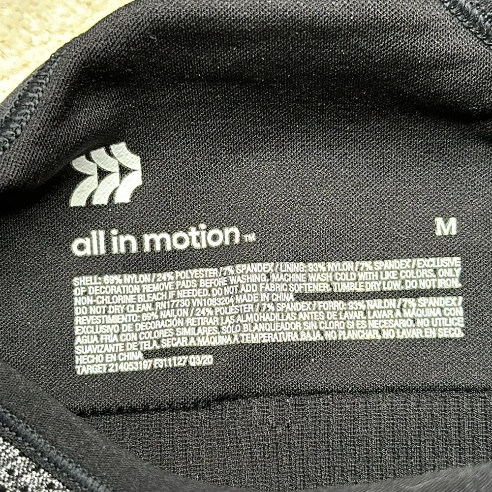 all in motion: Gray and Black RacerBack Compression Sports Bra - Image 5