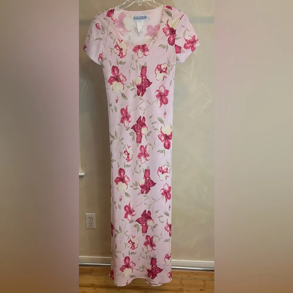 Jessica Howard Women lined short sleeve pink floral Garden Party Maxi Dress|Sz:S - Image 14