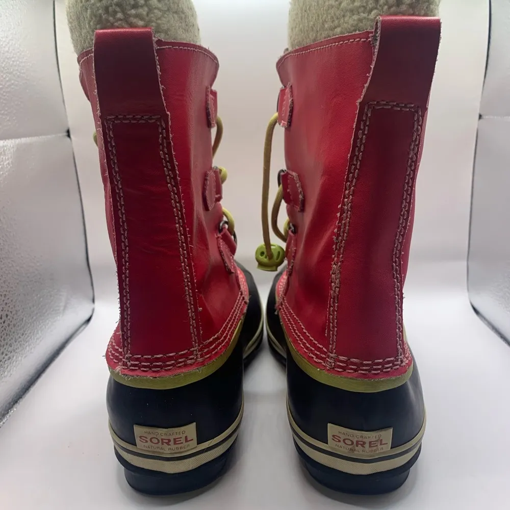 SOREL Yoot Pac Pink Winter Snow Boot Faux Fur NY1443-600 Womens Size US7 - Image 4