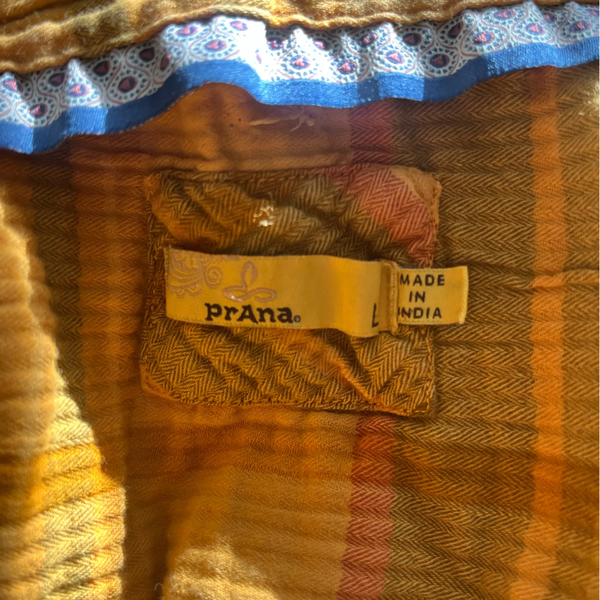 Prana‎ Yellow and Brown Organic Cotton Plaid Flannel Style Button Down Shirt - Image 2