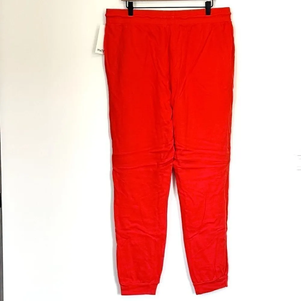 NWT MATE the Label Red Organic Terry Classic Jogger - 1X - Image 6