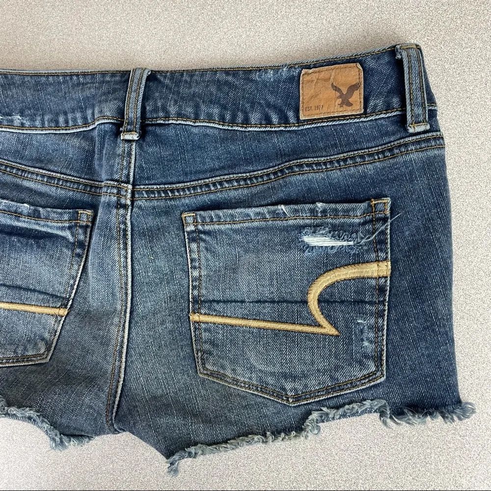 American Eagle Shortie Distressed Denim Shorts - Image 7