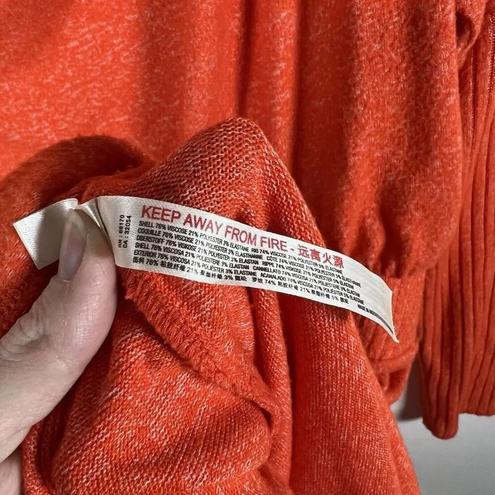 Anthropologie Daily Practice Orange Blouson Knit Midi Dress‎ M Cowl Neck - Image 7
